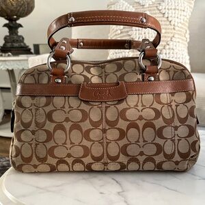 Coach Tan and Brown Signature Satchel